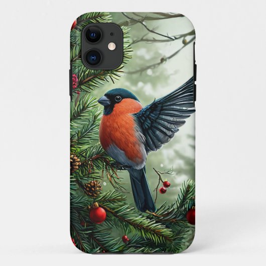 Coques Case-Mate iPhone Conception esthétique de paysage d'oiseau d'hiver (Dos)