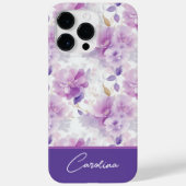 Coques Case-Mate iPhone Conception florale aquarelle lilas violet élégant (Verso)