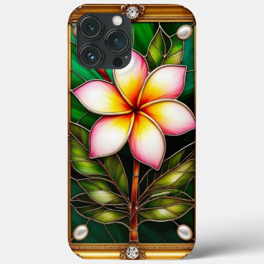 Coques Case-Mate iPhone Conception florale dans un cadre doré (Verso)