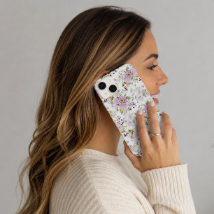 Coque Pour iPhone 14 Conception Florale de Chic Fleur Sauvage Rose
