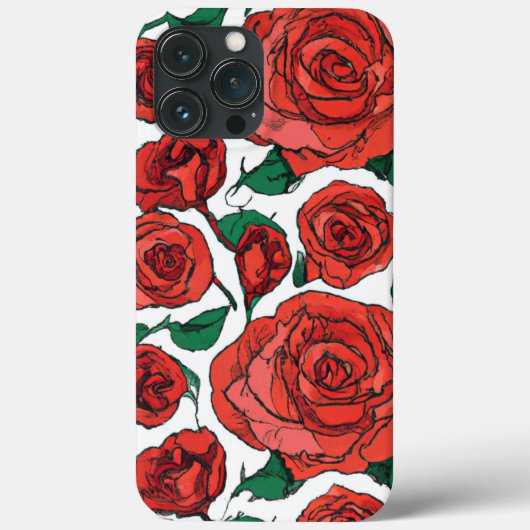 Coques Case-Mate iPhone Conception florale de rose rouge #1 (Verso)