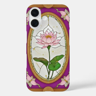 Coques iPhone 16 Conception florale de verre coloré