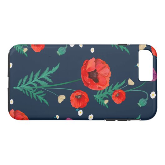 Coques Case-Mate iPhone Conception florale du pavot rouge (Dos (Horizontal))