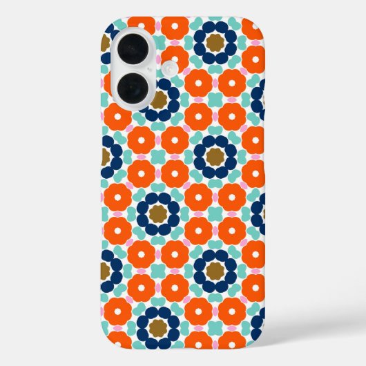Coques Case-Mate iPhone Conception florale géométrique rétro (Verso)