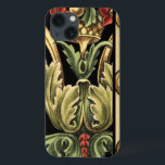 Coques Pour iPhone Conception florale ornementale avec les frontières<br><div class="desc">Une peinture ornementale avec une conception florale attrayante jointe par les frontières noires. Les couleurs vertes et rouges sautent outre de grâce d'impression à l'arrière - plan noir. Combien merveilleux ce regard sur votre mur ? Achetez-le et découvrez !</div>