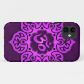 Coques Case-Mate iPhone Conception florale pourpre d'Aum (Dos (Horizontal))