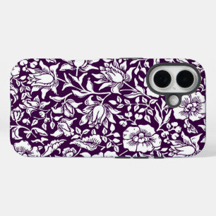Coques iPhone 16 Conception florale vintage de mauve de William Mor