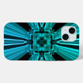 Coques Case-Mate iPhone Conception fractale de plasma électrique futuriste (Verso (horizontal))