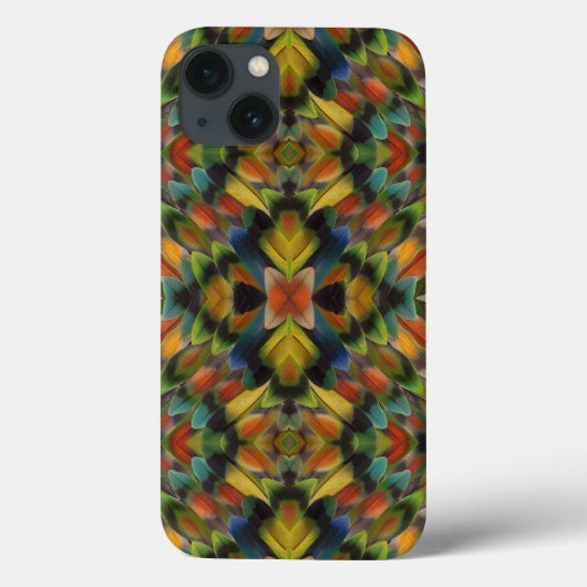 Coques Case-Mate iPhone Conception fractale des plumes de l'inséparable (Verso)
