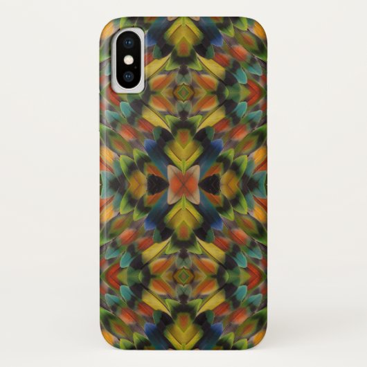 Coques Case-Mate iPhone Conception fractale des plumes de l'inséparable (Dos)