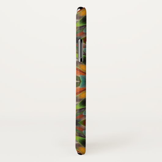 Coques Case-Mate iPhone Conception fractale des plumes de l'inséparable (Dos/Droite)
