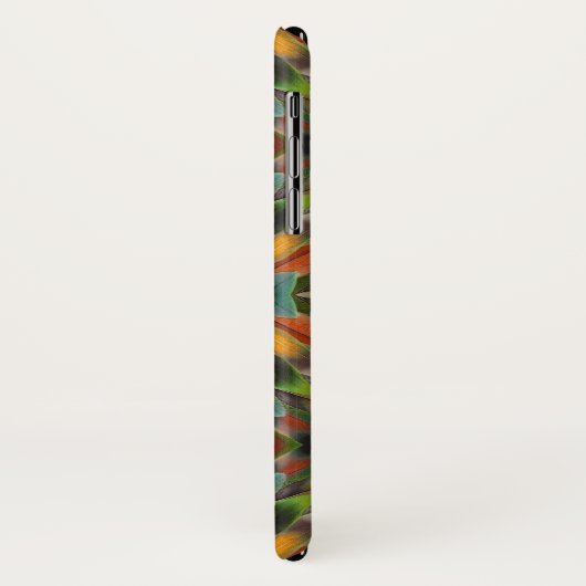 Coques Case-Mate iPhone Conception fractale des plumes de l'inséparable (Dos/Gauche)