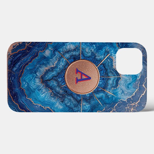 Coques Case-Mate iPhone Conception Géode Abstraite Avec Accents Or Rose (Verso (horizontal))