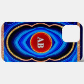 Coques Case-Mate iPhone Conception Géométrique Abstraite avec Bleu Rouge e (Verso (horizontal))