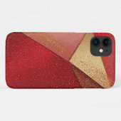 Coques Case-Mate iPhone Conception géométrique abstraite rouge et or (Dos (Horizontal))