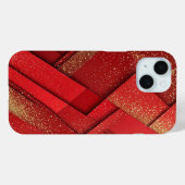 Coques Case-Mate iPhone Conception Géométrique Abstraite Rouge et Or (Verso (horizontal))