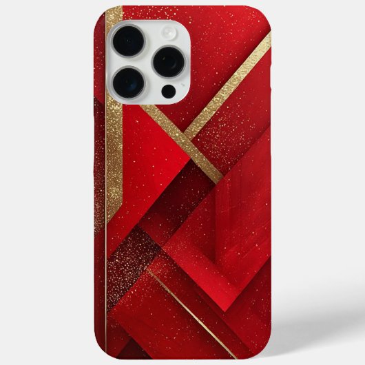 Coques Case-Mate iPhone Conception géométrique abstraite rouge et or (Verso)