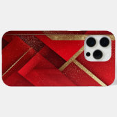 Coques Case-Mate iPhone Conception géométrique abstraite rouge et or (Verso (horizontal))