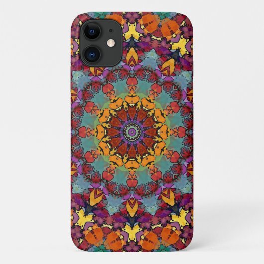 Coques Case-Mate iPhone Conception géométrique des couleurs bleu Mandala A (Dos)
