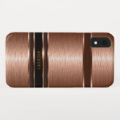 Coques Case-Mate iPhone Conception géométrique marron en cuivre métallique (Dos (Horizontal))