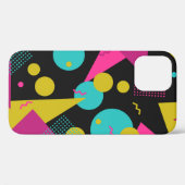 Coques Case-Mate iPhone Conception géométrique Memphis des années 80 rétro (Verso (horizontal))