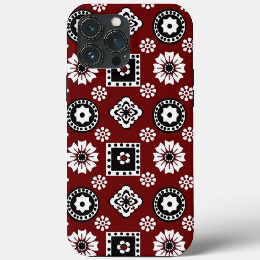 Coques Case-Mate iPhone Conception géométrique rouge et noire frappante (Verso)