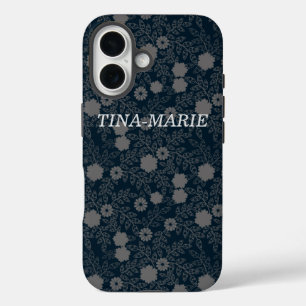 Coques iPhone 16 Conception graphique personnalisée en noir et gris