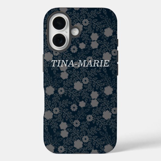 Coques Case-Mate iPhone Conception graphique personnalisée en noir et gris (Verso)