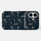 Coques Case-Mate iPhone Conception graphique personnalisée en noir et gris (Verso (horizontal))