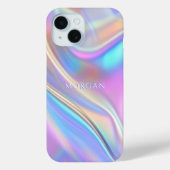Coques Case-Mate iPhone Conception iridescente, nom de texte blanc élégant (Verso)