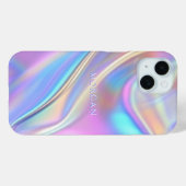 Coques Case-Mate iPhone Conception iridescente, nom de texte blanc élégant (Verso (horizontal))