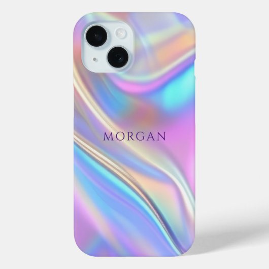 Coques Case-Mate iPhone Conception iridescente, nom de texte violet classe (Verso)