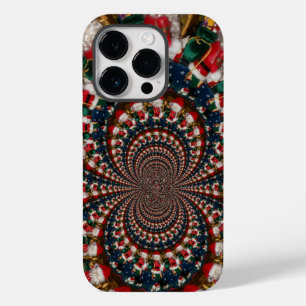 Coque Pour iPhone 14 Pro Conception Kaleidoscope Père Noël spéciale