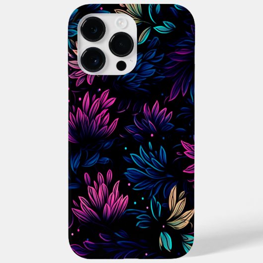 COQUES Case-Mate iPhone CONCEPTION LUMINEUSE DE FLEURS MINUIT (Verso)