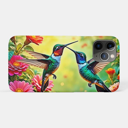 Coques Case-Mate iPhone Conception magique de colibri aux tons bijoux (Dos (Horizontal))