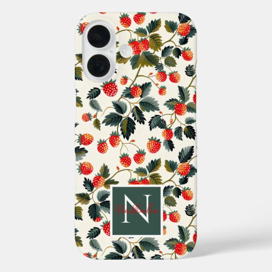 Coques Case-Mate iPhone Conception mignonne de fraise avec nom personnalis (Verso)