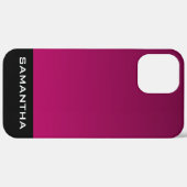 Coques Case-Mate iPhone Conception moderne Monogramme Dégradé Motif violet (Retour (horizontal))
