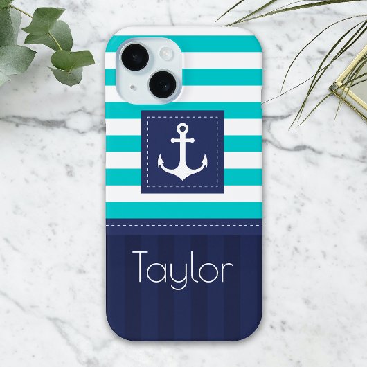 Coques Case-Mate iPhone Conception Nautique moderne à rayures tendance Coq