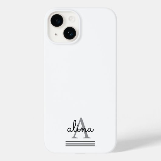 Coques Case-Mate iPhone Conception personnalisée simple Monogramme (Verso)