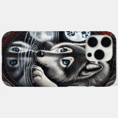 Coques Case-Mate iPhone Conception réfléchie du loup blanc (Verso (horizontal))