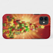 Coques Case-Mate iPhone Conception rouge d'arbre de cadeau de Joyeux Noël (Dos (Horizontal))