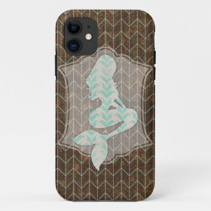 Coque iPhone 11 Conception rustique avec la silhouette minable de