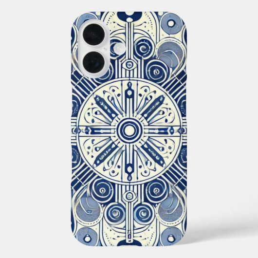 Coques Case-Mate iPhone Conception symétrique Indigo & Bleu (Verso)