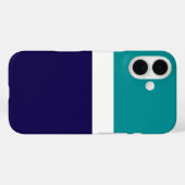 Coques Case-Mate iPhone Conception turquoise de blocs de couleur bleu blan (Verso (horizontal))