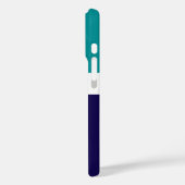 Coques Case-Mate iPhone Conception turquoise de blocs de couleur bleu blan (Verso / Gauche)