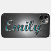 Coques Case-Mate iPhone Conception turquoise et argent nom "Emily" (Dos (Horizontal))