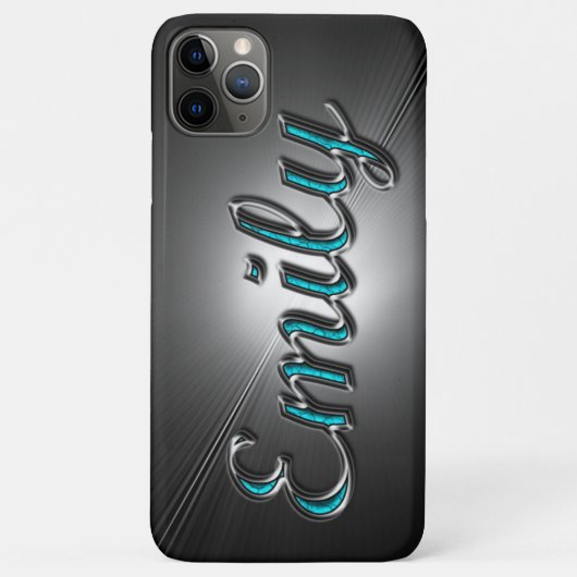 Coques Case-Mate iPhone Conception turquoise et argent nom "Emily" (Dos)