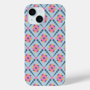 Coque Pour iPhone 15 Conception vibrante de carrelage géométrique