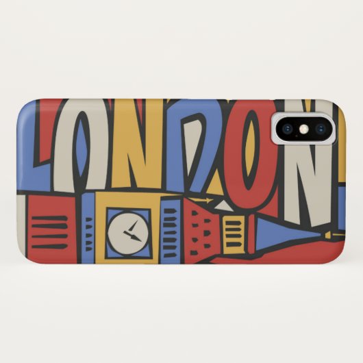 Coques Case-Mate iPhone Conception vibrante de Londres, Angleterre | (Dos (Horizontal))