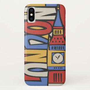 Coque iPhone X Conception vibrante de Londres, Angleterre  